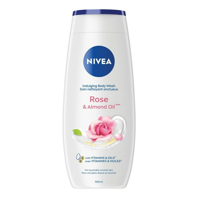 NIVEA Rose & Almond Oil Indulging Body Wash for Women with Almond Milk