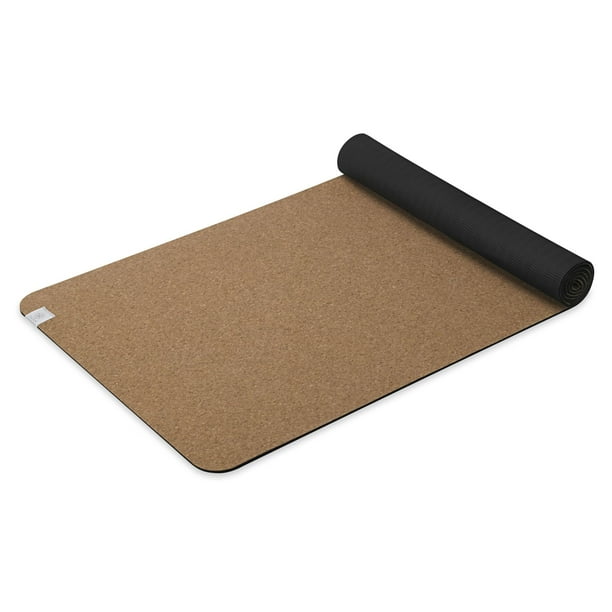 Tapete de corcho para yoga | corcho natural sostenible que resiste el sudor y los olores, parte trasera antideslizante de que evita resbalones, ideal para yoga caliente, pilates