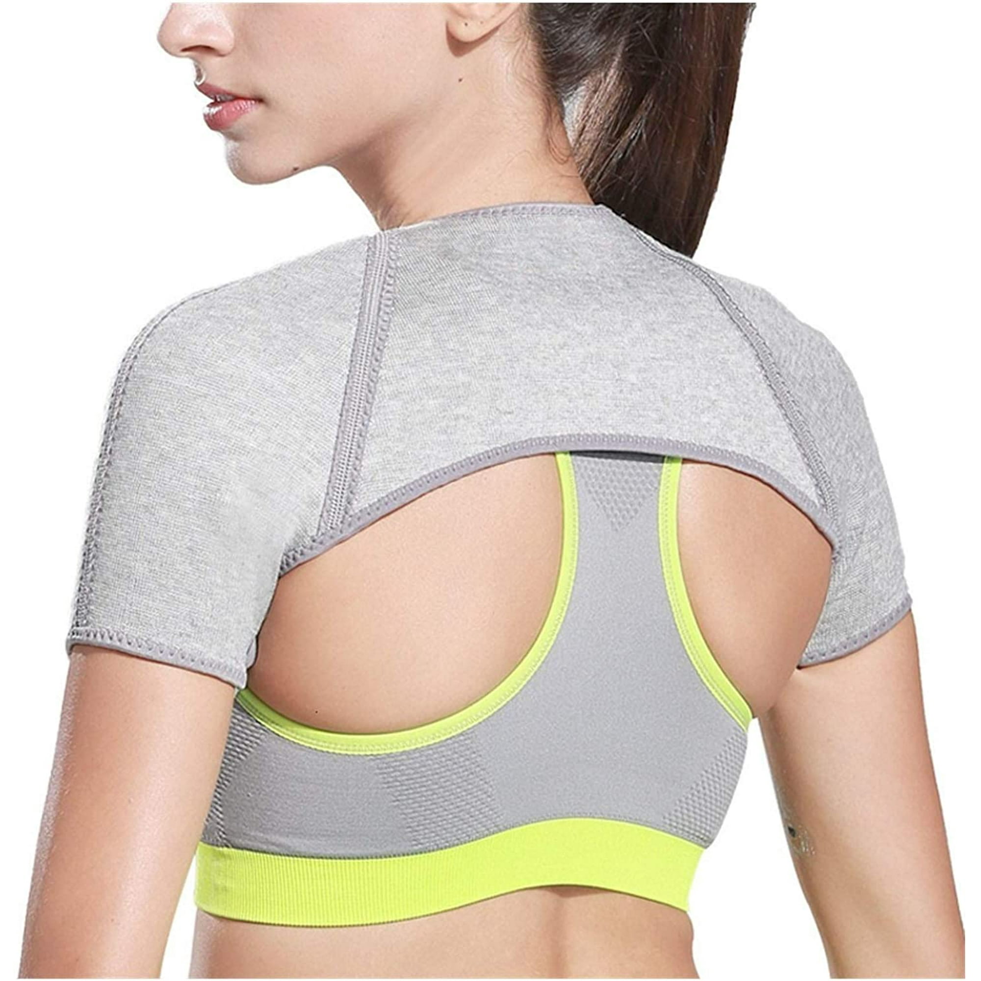 Double Shoulder Brace Support Compression Basketball Sports Arm Warmers Wrap Protector for Dislocation Arthritis Pain Relief Size Small Walmart