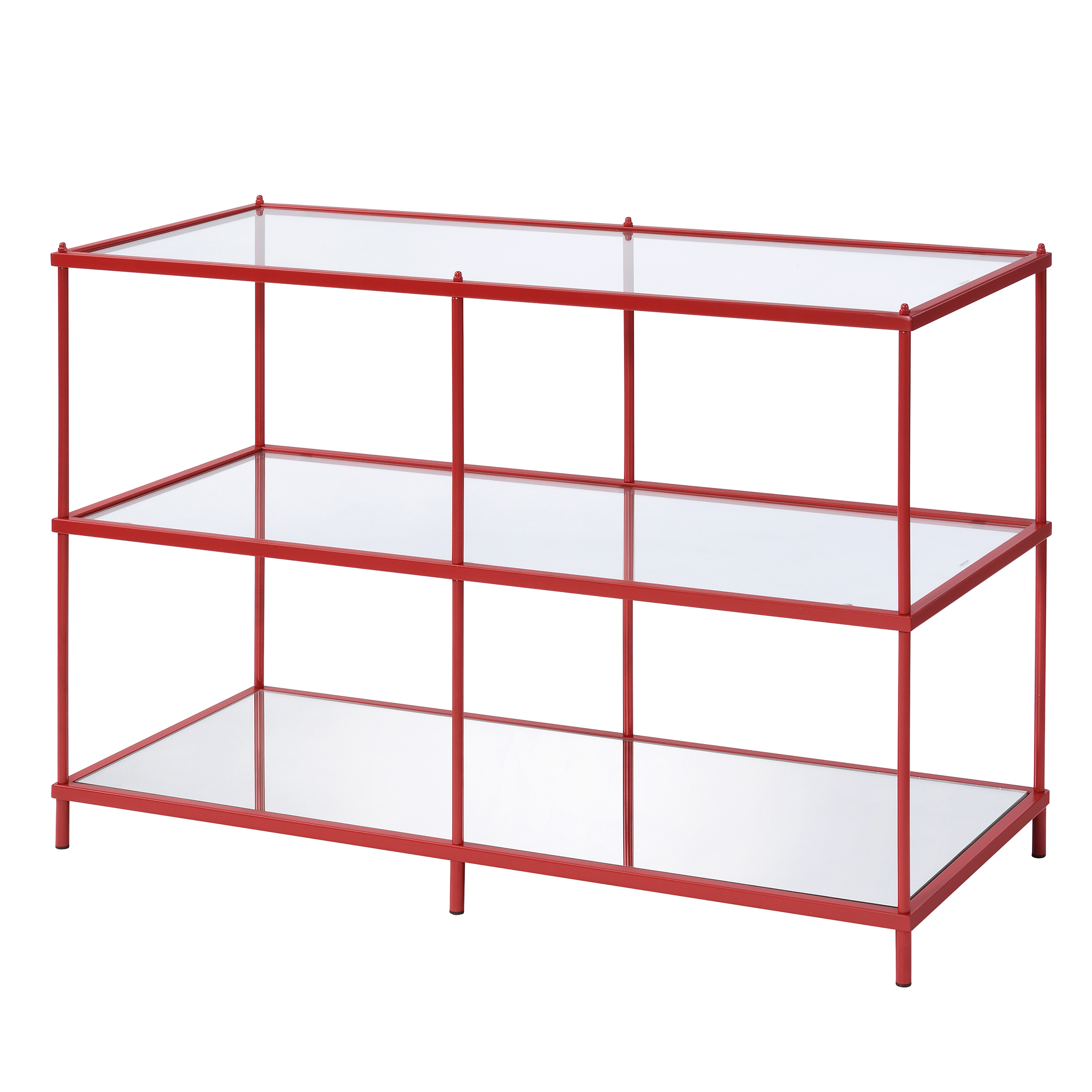 Furniture of America Tenne Glass Top Console Table, Red
