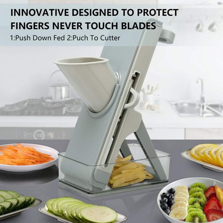 Safe Mandoline Slicer For Kitchen Chopping Artifact, Adjustable Slicer  Vegetable Cutter With Container