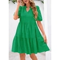 thumbnail image 4 of Vestido KIRUNDO Oyelet Summer para mujer, cuello en V, verde, XXL, 4 of 9
