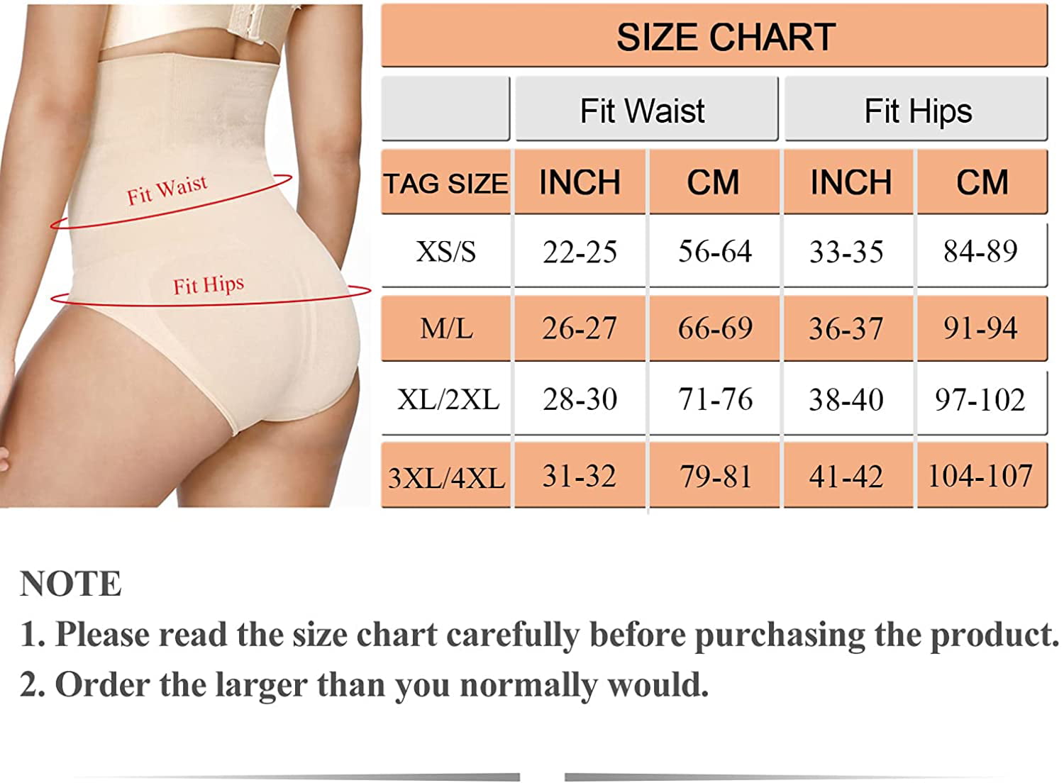 Tummy Control Shapewear Underwear for Women High Waisteded Body Shaper  Panties Butt Lifter Slimming Briefs,Black,XL/XXL 