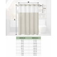thumbnail image 6 of No Hook Shower Curtain with Snap in Liner, Boho White Striped Farmhouse Style Beige Hotel Shower Curtains for Bathroom, Washable Shower Curtain Liner Set with Mesh Top Window, 72”x78”, 6 of 6