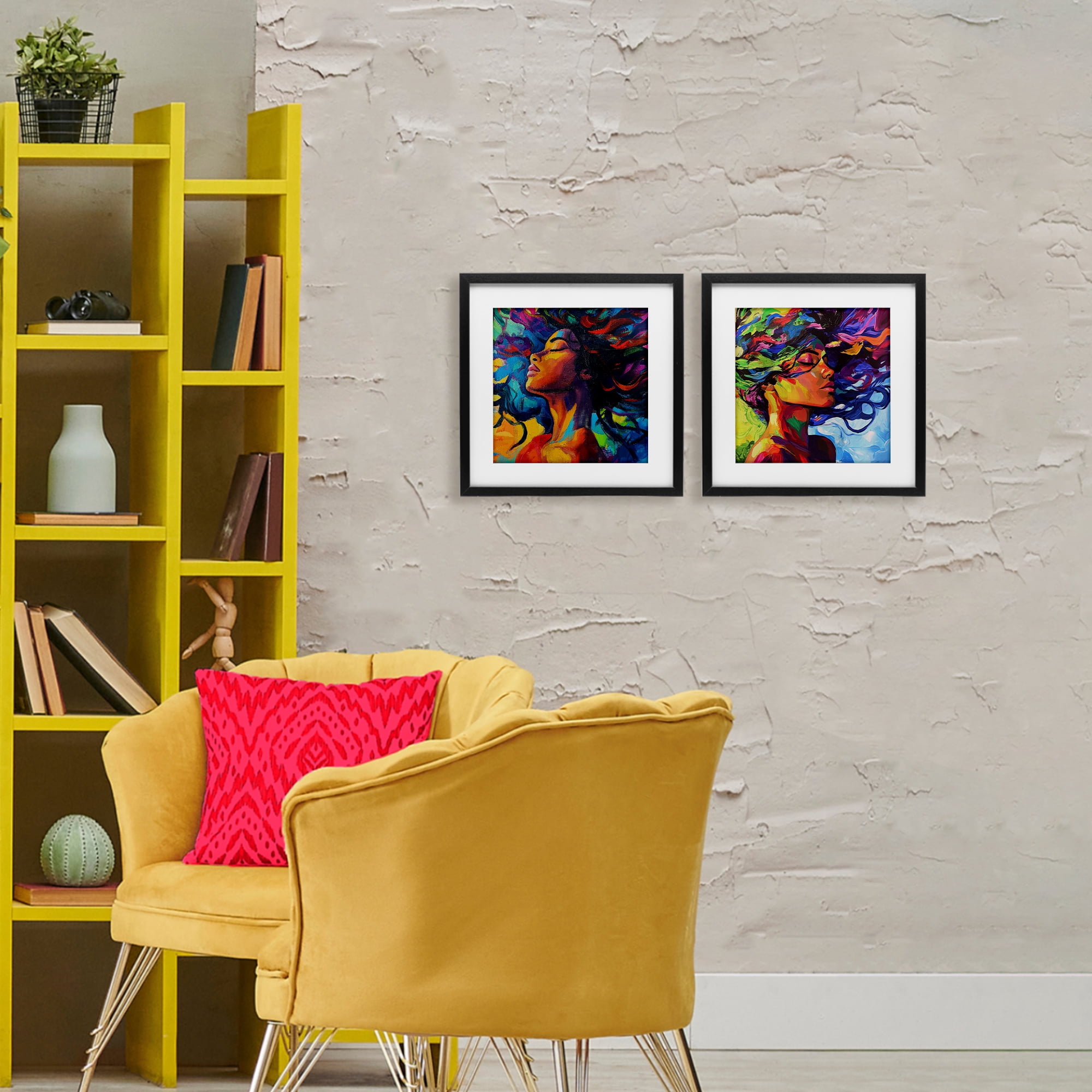 Stupell Industries Radiant Flow Of Colors 2 Piece Black Framed Print Under Glass Set, design by Svetlana Aleynikova