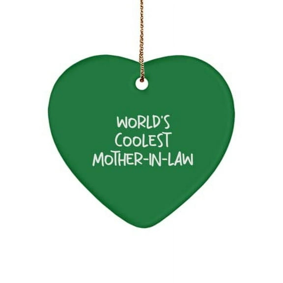 Mother-in-Law for Mom, World's Coolest Mother-in-Law, Perfect Mother-in-Law Heart Ornament, from Son Daughter