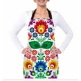 thumbnail image 2 of Yehwow Traditional Floral Polish Folk Bib Apron For Kitchen BBQ Gardening With Adjustable Neck Strap 27x31 Inch, 2 of 4