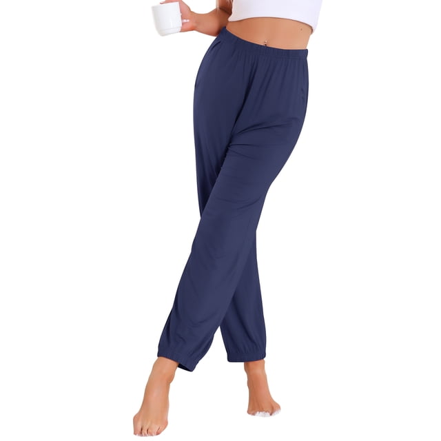 Pantalones de pijama para mujer INSPIRE CHIC, suaves y cómodos, pantalones de lounge, ropa de dormir con bolsillo, 2XL, color navy