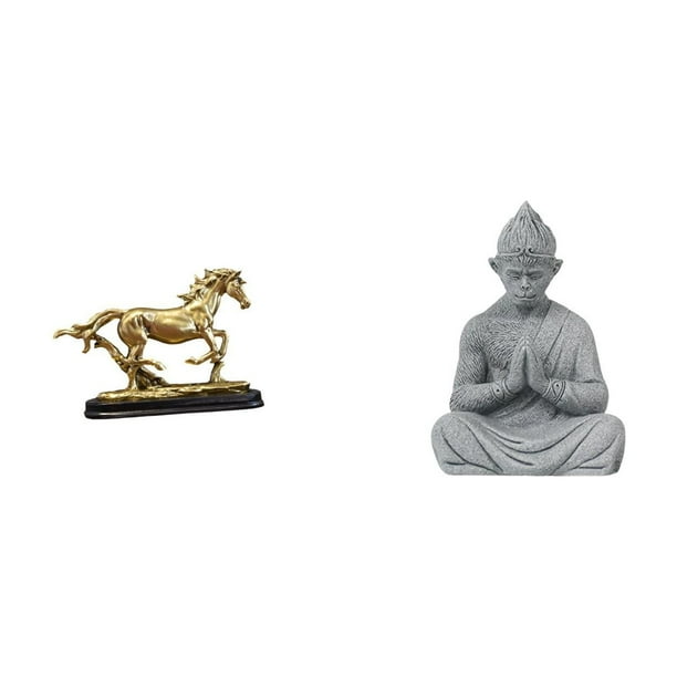 Figura de caballo,Figura coleccionable de caballo en miniatura,Adorno de caballo de resina,estatua de animal,decoración para el hogar,Estatua de mono,Estatua de Buda Mono para Interior y
