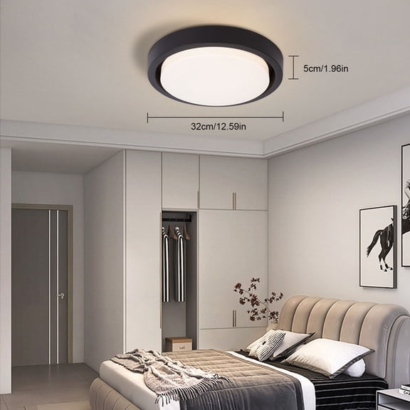 LED Ceiling Lamp, Dimmable Ceiling Lights with Remote for Bedroom, Living Room, Kitchen, Home, Adjustable Color Temperature and Brightness 110-120V