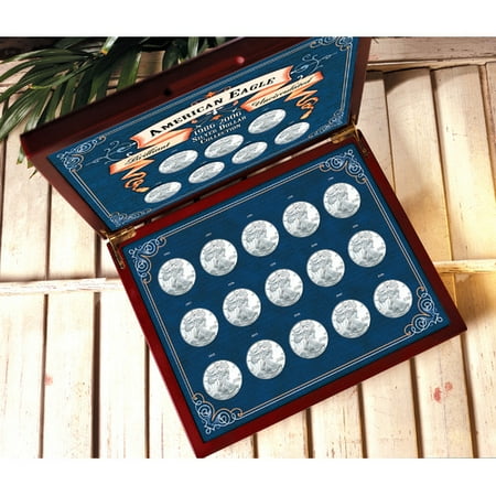American Coin Treasures 1986-2007 Brilliant Uncirculated American Silver Eagle Collection in Wood Display Box