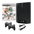 thumbnail image 1 of Sony Playstation 3 PS3 Console Super Slim 250GB Black with NCAA Football 13 & Two Retrofam Controllers (Refurbished), 1 of 7