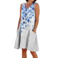 thumbnail image 5 of Dresses for Women Cute Floral Flowy Summer Dresses Aline Sleeveless Casual V Neck Sundress with Pockets, 5 of 5