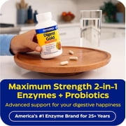 Enzymedica Digest Gold + Probiotics, Digestive Enzyme Supplement for Women & Men, Enzyme and Probiotic Supplement for Digestion, Gut Health Support, Helps Gas & Bloating, Vegetarian - 90 Capsules