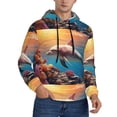 thumbnail image 2 of Naloa Underwater Plant Dolphin Men's Casual Hooded Collar Drawstring Hoodies Pullover Sweatshirts Casual Long Sleeve Shirts-4X-Large, 2 of 7