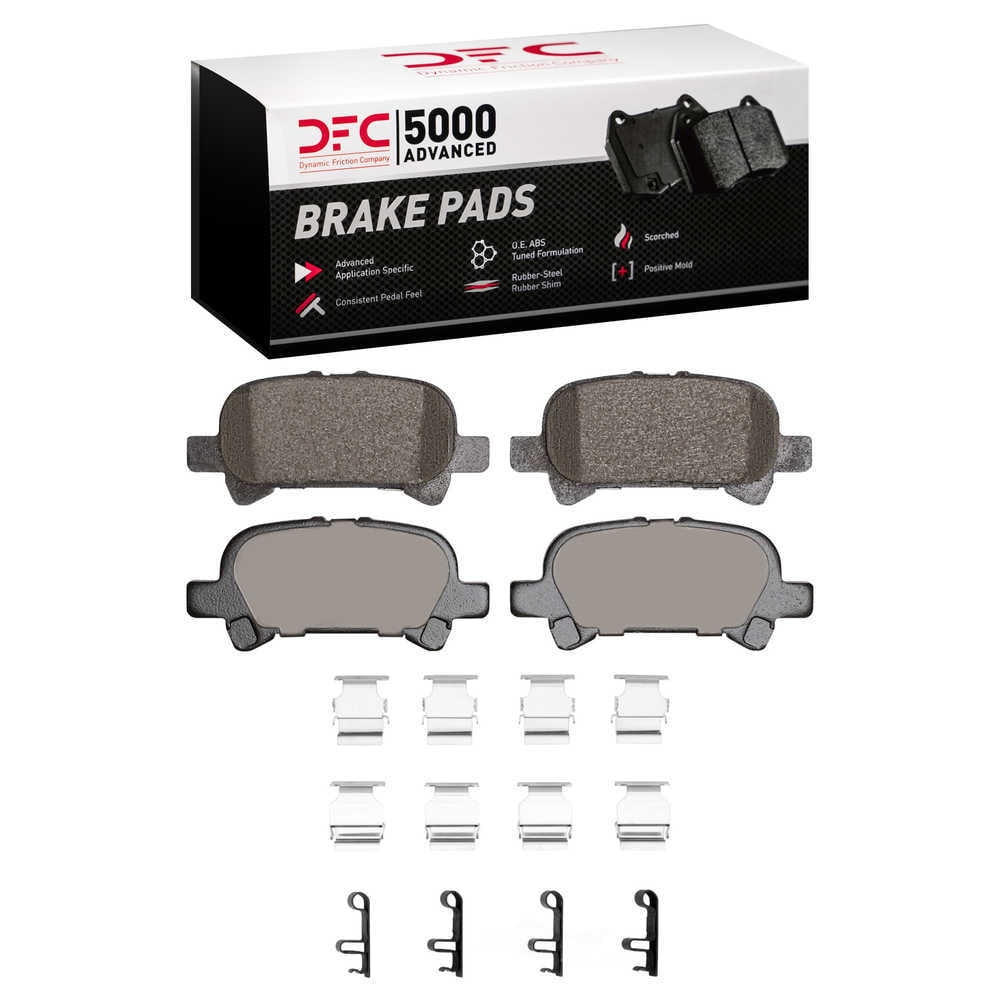 Dynamic Friction Company 1551-0828-02 DFC 5000 Advanced Brake Pads - Ceramic and Hardware Kit - OE