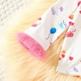 thumbnail image 4 of SonxaHe Newborn Girl's Outfits Birthday Long Sleeve Cartoon Prints Shirt Pants with Fur Trim Loungewear Cozy Homewear Outfit Set Pink,Sized 6-12 M, 4 of 7