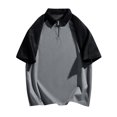 thumbnail image 2 of pstuiky camisetas de hombre, Pijama deportivo para hombre, para estar en casa, color liso, manga corta, cuello vuelto, blusa camisetas de hombre xl, 2 of 4