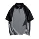 thumbnail image 2 of Camisas Elvqul de Hombre sin Estampado Economicas Manga Corta Negro Gym Solapa, 2 of 4