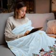 thumbnail image 5 of Christmas Flannel Blanket for Bed,Travel and Camping, Winter Xmas Snowman Pine Tree Snowflakes Light Blue Super Soft Cozy Blanket for All Seasons 60"x80", 5 of 9