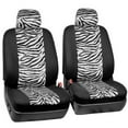BDK Zebra Car Seat Covers with Floor Mats, Animal Prints 2Tone Split