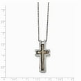 thumbnail image 2 of Stainless Steel Polished Creme Black Enameled Cross Necklace - 18 Inch, 2 of 2