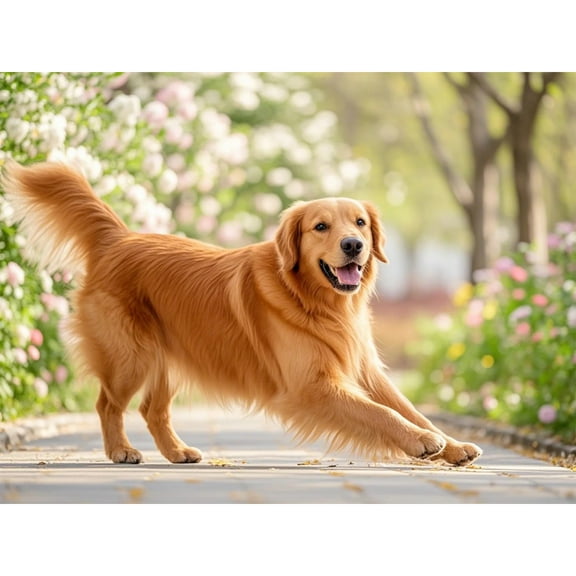 Golden Retriever 5D Diamond Art DIY Kits Diamond Painting Full Round Drill Rhinestones by Number Embroidery Arts and Crafts for Living Room Bedroom Home Wall Decor 12x16 inch