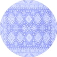 thumbnail image 1 of Ahgly Company Indoor Round Abstract Blue Modern Area Rugs, 3' Round, 1 of 4