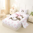 thumbnail image 2 of Erosebridal Girls Letter S Bow Twin Sheet Sets,Cute Bows Chic Cheetah Print Bedding For Girls Teens 3pcs, 2 of 6