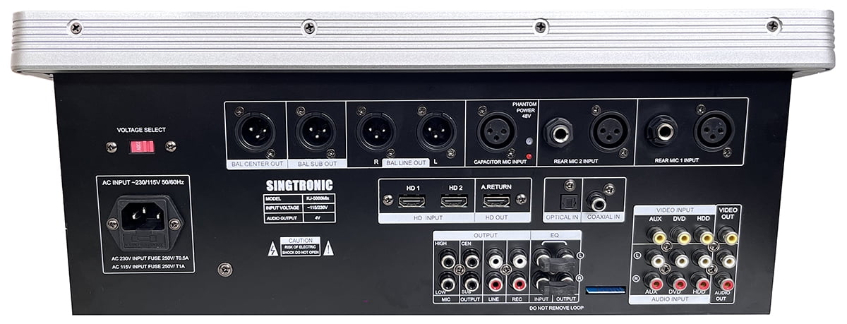 Singtronic KJ-5000Mix Professional KJ/DJ Digital Console Karaoke Mixer Board with Built-in HDMI-Arc, Optical, Bluetooth, Aux, Recording with Anti-Feedbacks