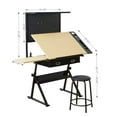 thumbnail image 2 of Adjustable Drafting Table with Metal Perforated Backboard - Height-Adjustable, Tilt-Up to 75°, Spacious Storage, Ergonomic Design for Artists & Designers, Stable Base with Adjustable Legs, 2 of 9