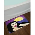 thumbnail image 2 of Halloween Bath Mat, Vampire Girl on a Cemetery Background Night with Moon and Bats, Plush Bathroom Decor Mat with Non Slip Backing, 29.5" X 17.5", Purple Lavender and Dark Grey, by Ambesonne, 2 of 2