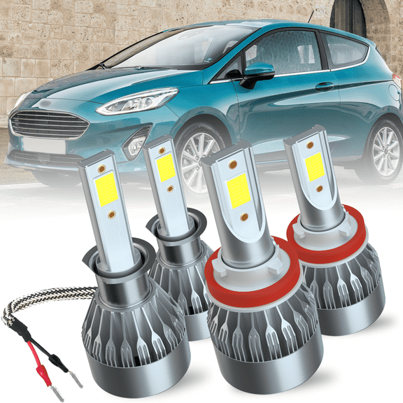 Fits 2014-2019 Ford Fiesta LED Headlight Bulbs H1 H11 High Low Beam Replacement Set