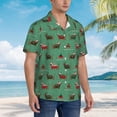 thumbnail image 3 of Sikiie Christmas Dachshund Print Men's Hawaiian Shirt, Summer Beach Button Pocket Short Sleeve T-Shirt,3X-Large, 3 of 7
