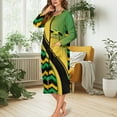 thumbnail image 5 of Yuyamidu Jamaican Flag Womens Robes Lightweight Zipper Front Long Bathrobe Fashion Long Sleeve Robe Loose Loungewear Dress Casual Sleepwear Gowns Size M, 5 of 7