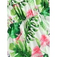 thumbnail image 6 of Liacowi Girls Casual Summer Jumpsuit, Leaves and Flamingo Print Boat Neck Overalls, Green Pink/ Green Rosy/ Light Blue, 6 of 8