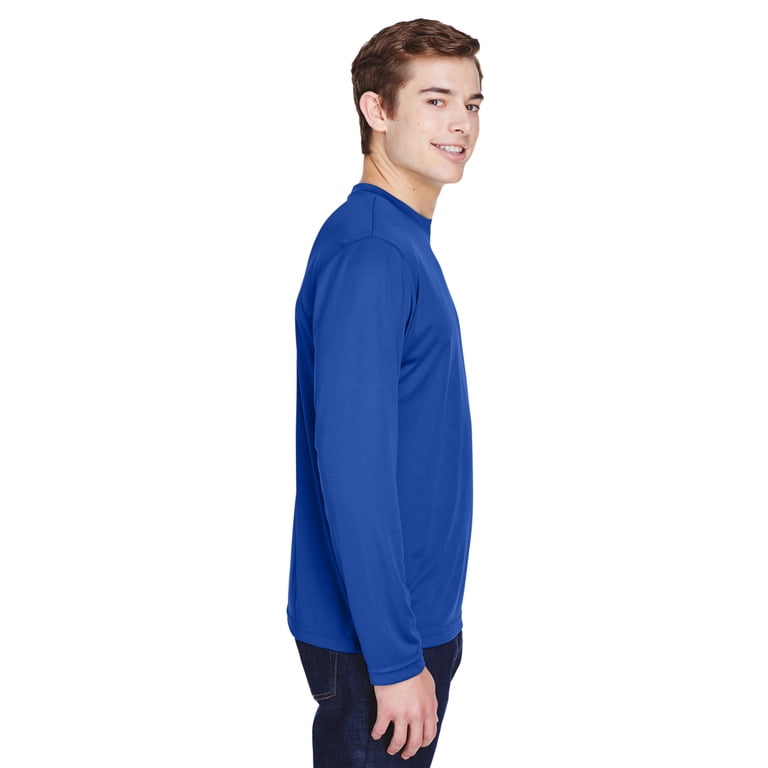 Team 365 Ladies' Zone Performance Long Sleeve Shirt - Moisture-Wicking, UV Protection, Sport Light Blue, Athletic Fit