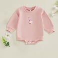 thumbnail image 2 of Baby Bodysuit Boy Girl Clothes Soft Newborn Infant Outfit Infant Baby Girl Outfit Bubble Romper Long Sleeve Newborn Toddler Vintage Clothes,vintage romper 6-12 Months, 2 of 6