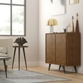 thumbnail image 3 of Simpli Home Lowry 39 inch Wide Solid Acacia Wood Modern Industrial Medium Storage Cabinet in Rustic Natural Aged Brown, 3 of 10