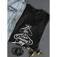thumbnail image 3 of I Love To Smile Similings My Favorite Christmas Tree Women Black T-Shirt, Female XX-Large, 3 of 4