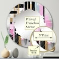 thumbnail image 3 of DESIGN ART Designart "Pink Gold Bold Stripes" Cubism Modern Wall Mirror 24in.x24in., 3 of 4