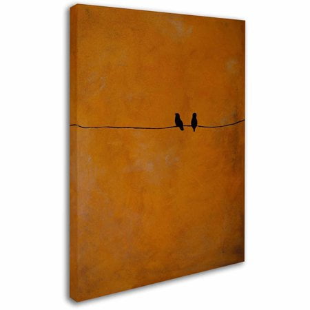 Trademark Fine Art "Bird Pair Yellow" Canvas Art b