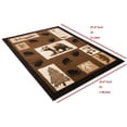 thumbnail image 4 of Handcraft Rugs Cabin Rug  Lodge, Cabin Nature and Animals Area Rug  Modern Geometric Design Cabin Area Rug  Abstract, Chocolate/BeigeBear/Footprint/Trees/Fishing Equipment 2x 3 feet Doormat, 4 of 7