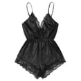 thumbnail image 1 of Women Satin Lace Bodysuit Strappy Lingerie Teddy Nightwear Sleepwear Underwear, 1 of 2