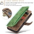 thumbnail image 4 of Para Samsung Galaxy Z Fold 4 5G Funda tipo billetera con Tarjetero, Muñequera con Correa de Cordón de Bolsillo con Cremallera Magnética con soporte, Funda tipo Billetera de Cuero con tapa, 4 of 8