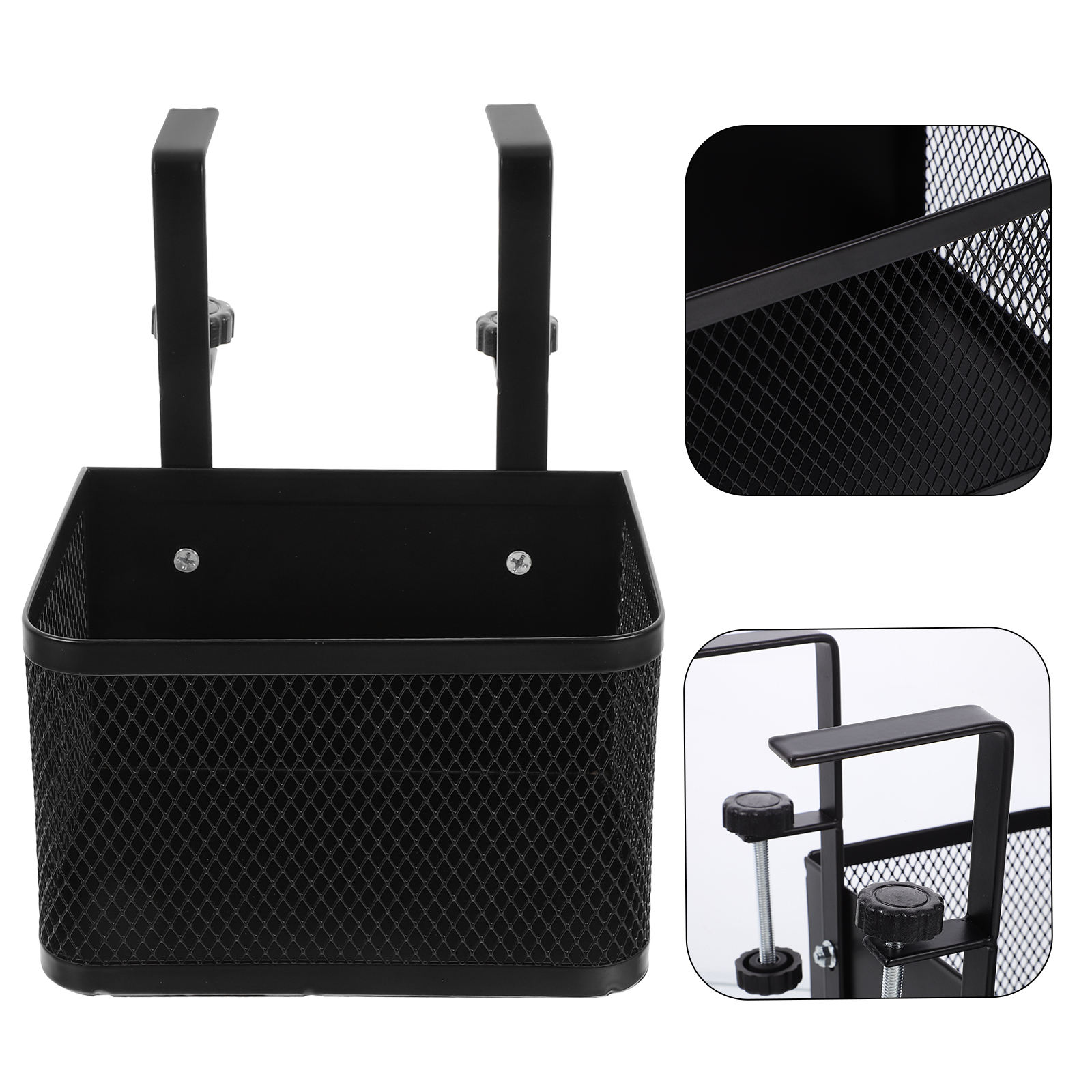 NISHUNA Clamp-On Desk Organizer Basket Under Desk Storage Solution for Office Classroom Home No Drilling Required Cable Organizer Basket