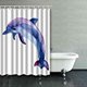 thumbnail image 1 of ABPHQTO Jumping Blue Dolphin Acuarela Cortina de ducha Poliéster Cortina de baño 150x180 cm, 1 of 1
