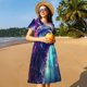 thumbnail image 4 of Balery Starry Multicolored Wolf Vestidos sueltos de manga corta para mujer, vestidos de verano 2025, vestidos casuales de corte A con vuelo., 4 of 6