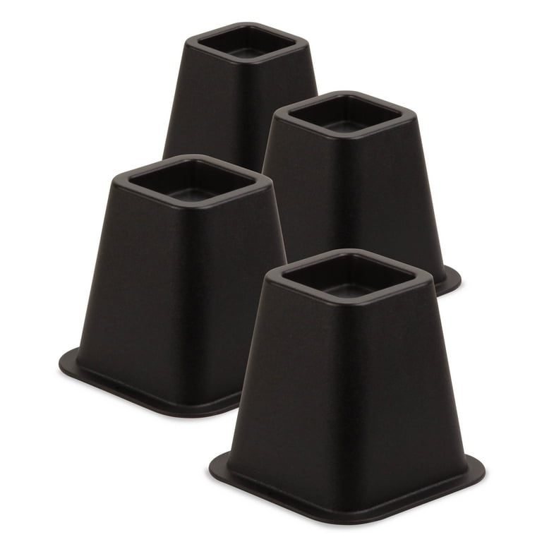 Whitmor Black Plastic Bed Risers(Set of 4) 6511-3349-BLK - The