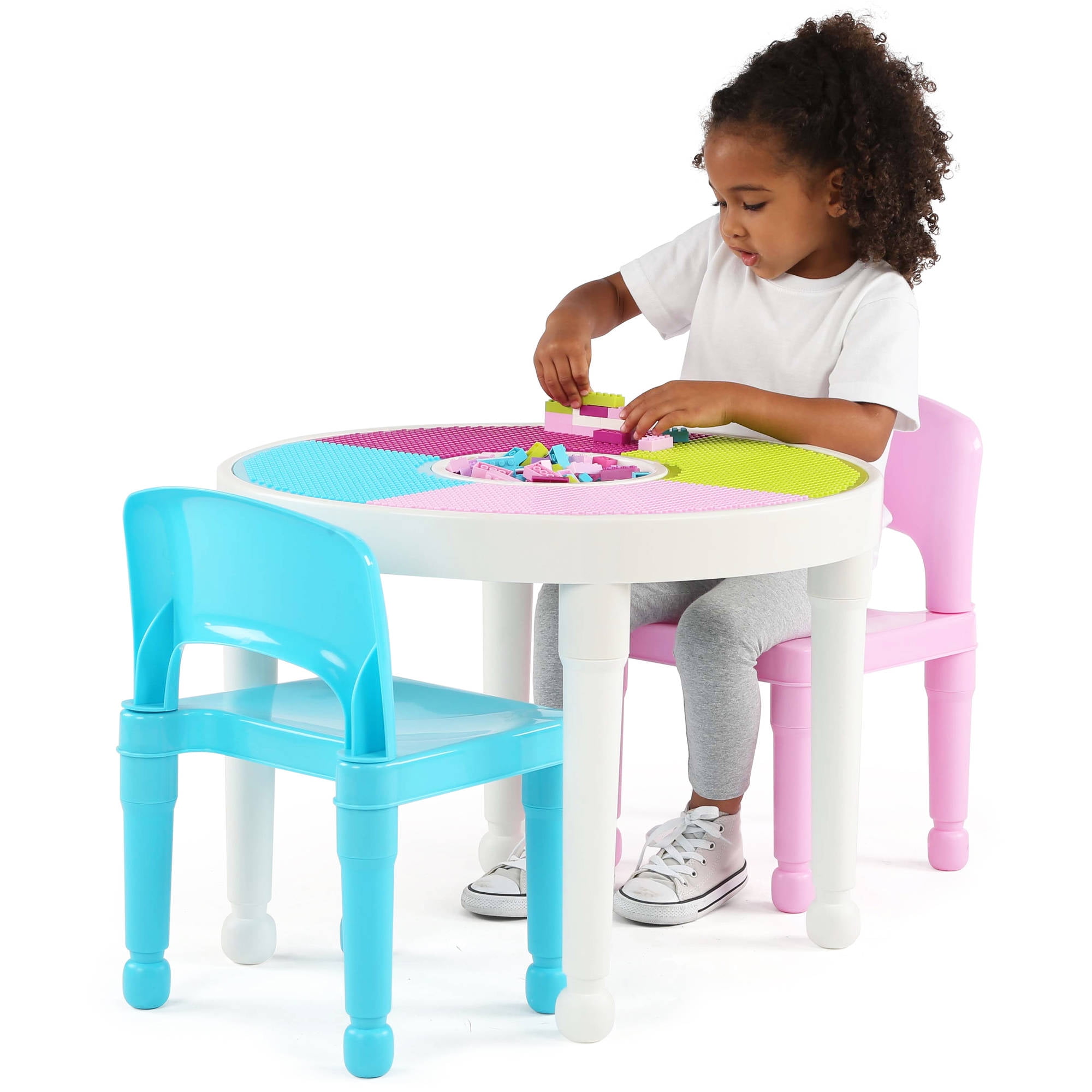 Tot Tutors Kids 2 In 1 Plastic Lego Compatible Activity Table And Tot Tutors Kids 2 In 1 Plastic Lego Compatible Activity Table And Chairs Set Primary Colors Com